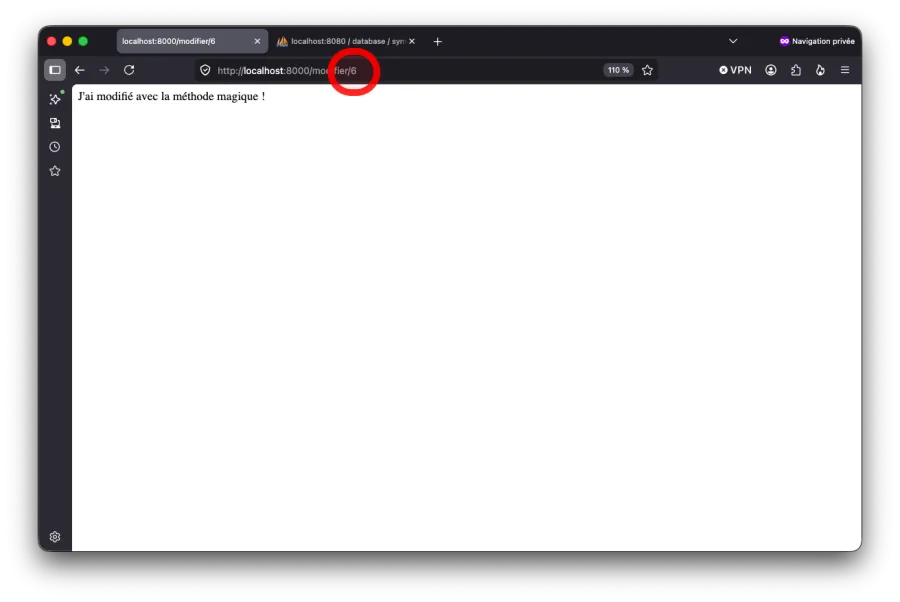 Utilisation d'un paramètre dynamique dans un navigateur